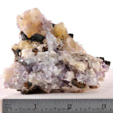 Yellow and Purple Fluorite, Sphalerite, Barite and Calcite #108-0666