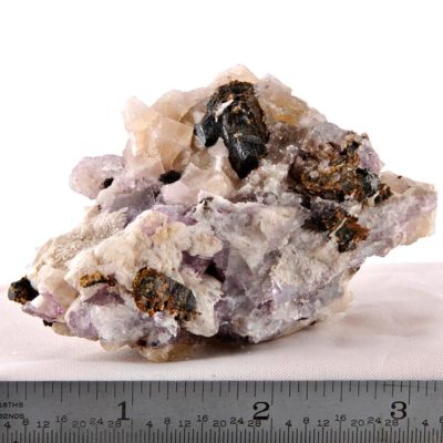 Yellow and Purple Fluorite, Sphalerite, Barite and Calcite #108-0670