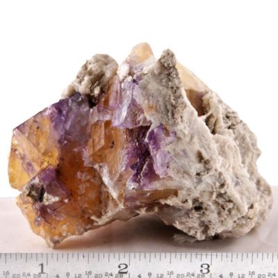 Yellow and Purple Fluorite With Calcite #123-0854