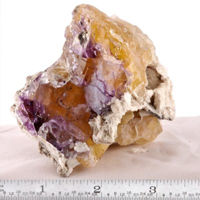 Yellow and Purple Fluorite With Calcite #123-0860