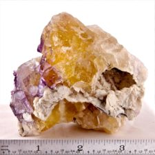 Yellow and Purple Fluorite With Calcite #123-0863
